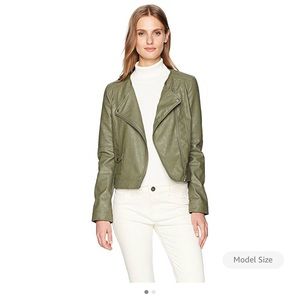 Dark green pleather cropped jacket size small